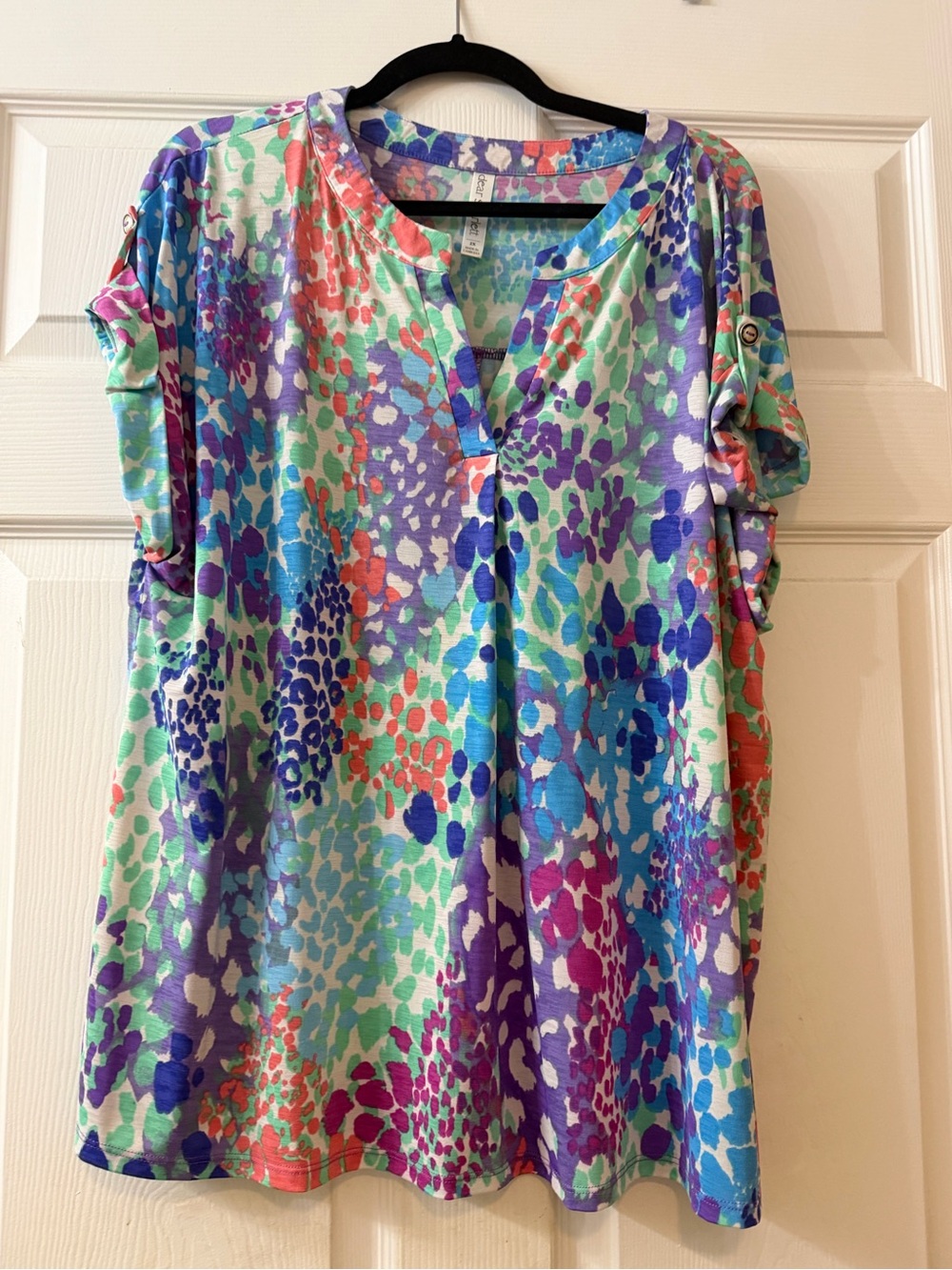 Vibrant Multicolor Printed V-Neck Blouse